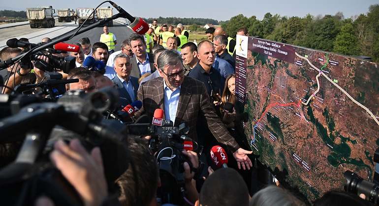 Alexander Vucic, presidente de Serbia, visitando el proyecto de mina de Jadar (Bloomberg)