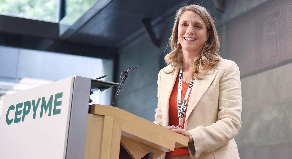 La presidenta de Cepyme, Ángela de Miguel: "Las grandes potencias europeas están en 48 horas semanales de marco, aquí queremos ir a 37 y media"