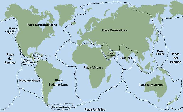 Mapa de las placas tectónicas principales. / Foto: iStock