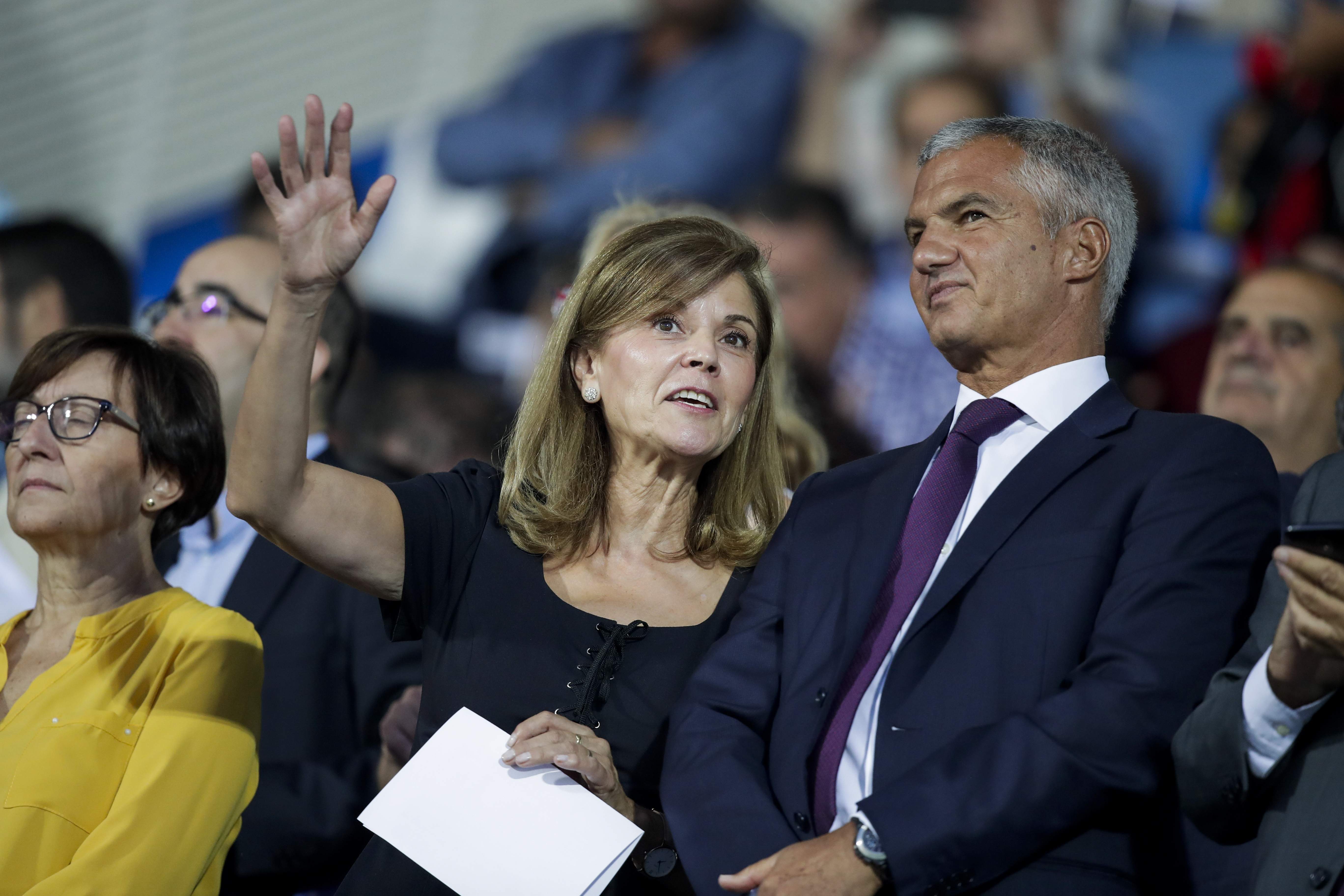 María Victoria Pavón, presidenta del Leganés, en un partido ante el Barcelona. 