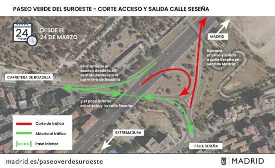 Cortes y acceso salida de la calle Seseña