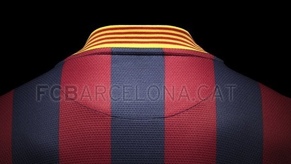 Detalle de la señera en la primera camiseta del Barça