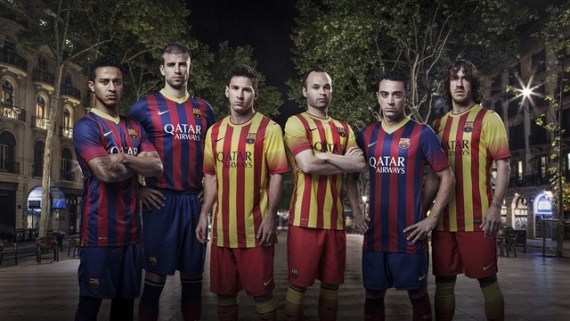 Los jugadores con la camiseta del Barça