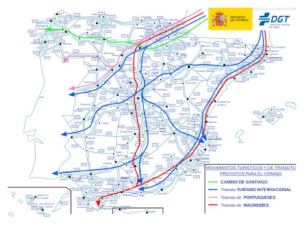 Rutas más turísticas según la DGT.