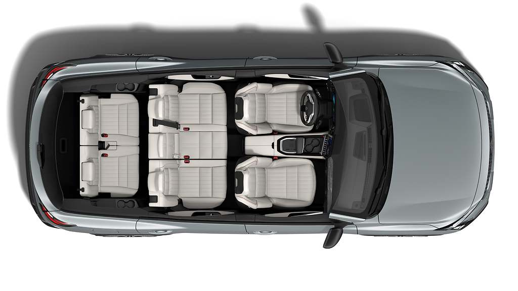 Renault Espace 2025. Los pasajeros de la tercera fila cuentan con cinturón de seguridad con pretensor, una luz de techo táctil y una toma de recarga USB-C.