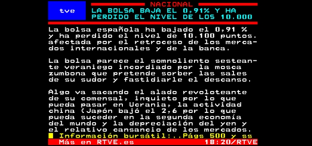 Del A Tve La Un Teletexto Pertenece De Curiosa Crónica Bolsa qzLSVpGUM
