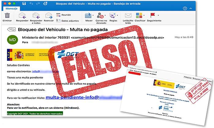 Multas estafa phishing dgt