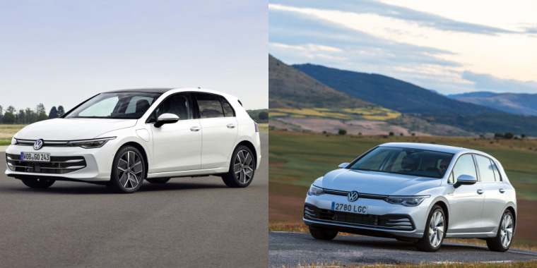 Comparativa del exterior del Golf 8.5 con el de 2020.