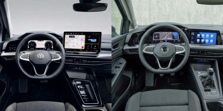 Comparativa del interior del Golf 8.5 con el de 2020.