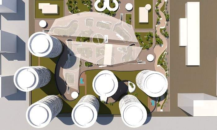 Vista area del proyecto de ADU para Mestalla EE