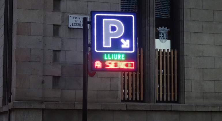 Aparcamiento público en Barcelona.