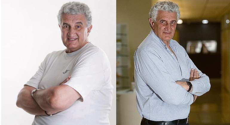 Fernando Romay antes y después (40 kg menos) del método Pronokal.