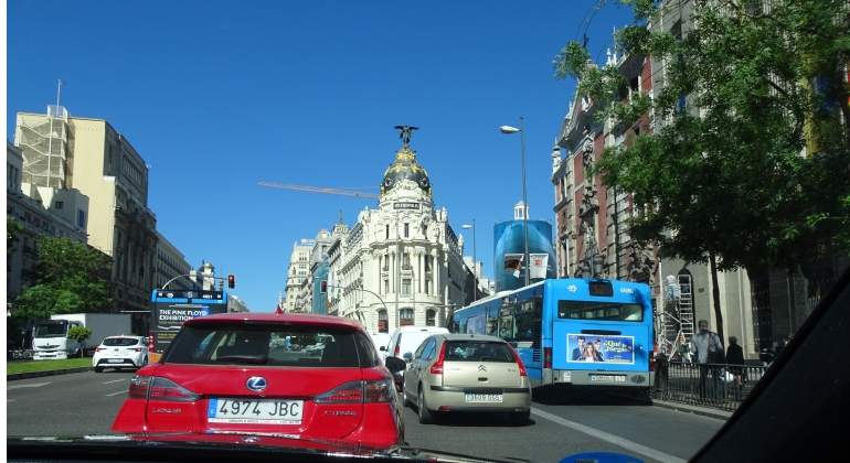Tráfico en el centro de Madrid.
