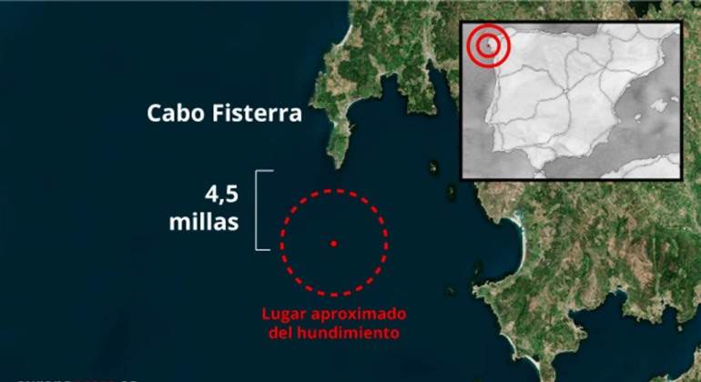 Lugar del hundimiento del barco 'Sin Querer 2'