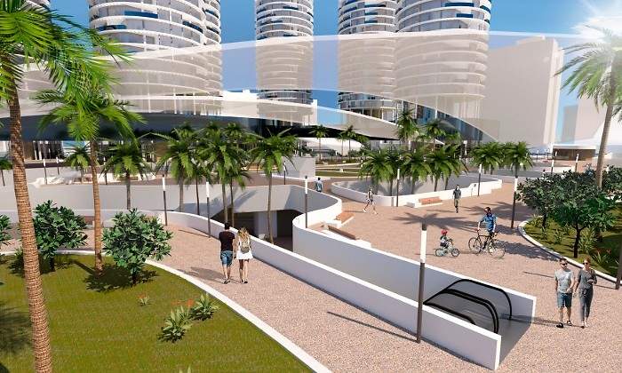 Recreacin del proyecto inmobiliario y comercial de Mestalla EE