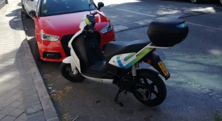 Moto de una empresa de 'carsharing' en Madrid.