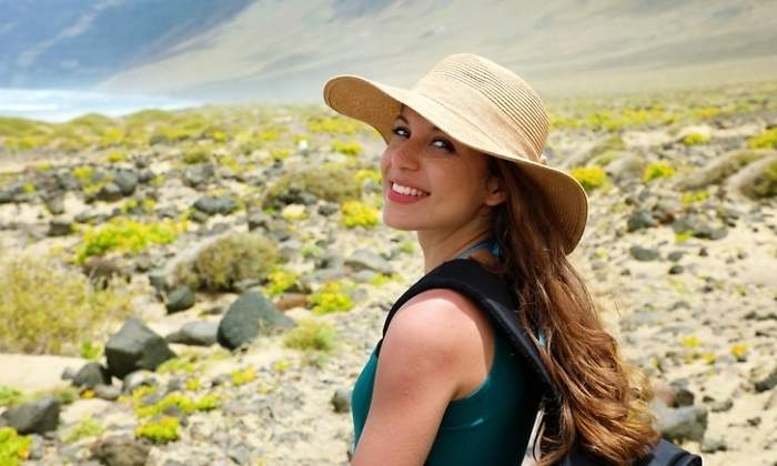 Una turista en Lanzarote Canarias