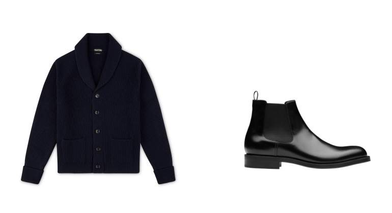 Chaqueta de Tom Ford (2.000 euros) y botas de Prada (690 euros)