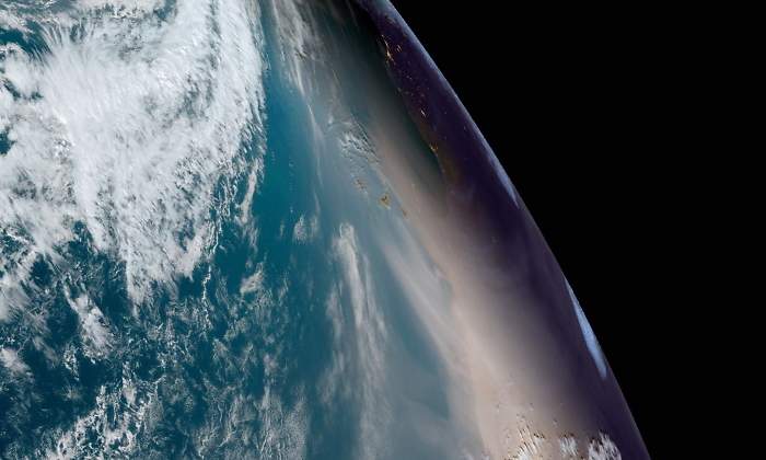 Vista de la calima desde el espacio