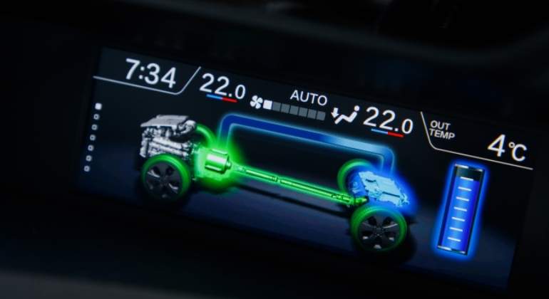 Panel de los híbridos de Subaru.