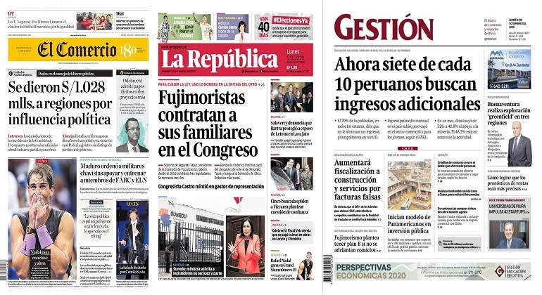 Revista De Prensa Del Peru Principales Portadas Hoy 9 De Setiembre Del 2019 Eleconomistaamerica Pe