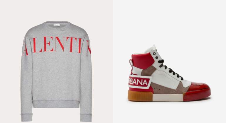 Sudadera de Valentino (550 euros) y zapatillas Dolce & Gabbana (795 euros)