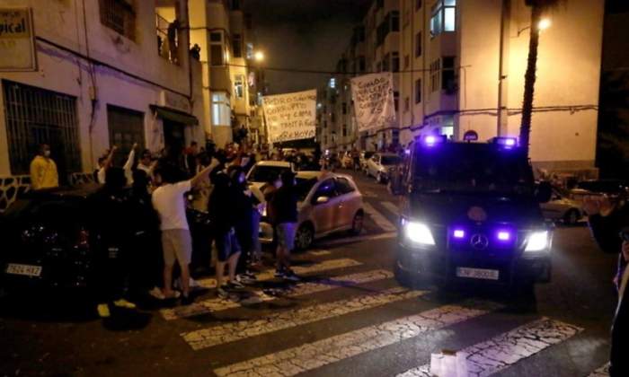 Protestas en una calle de Gran Canaria