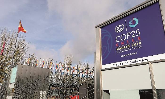 Imagen de la entrada de la cumbre mundial sobre el clima COP25 celebrada en Madrid en diciembre