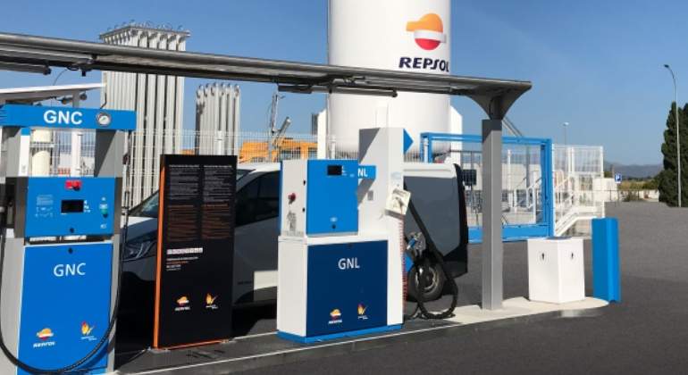 Estación Gas Natural Comprimido (GNC) de Repsol.