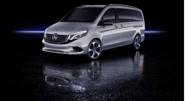 Frontal del futuro monovolumen eléctrico de Mercedes.