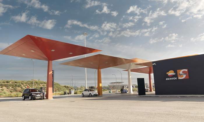 Una estacin de servicio de Repsol