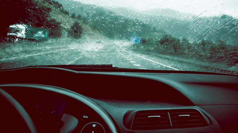 Perdida de visibilidad con la lluvia.