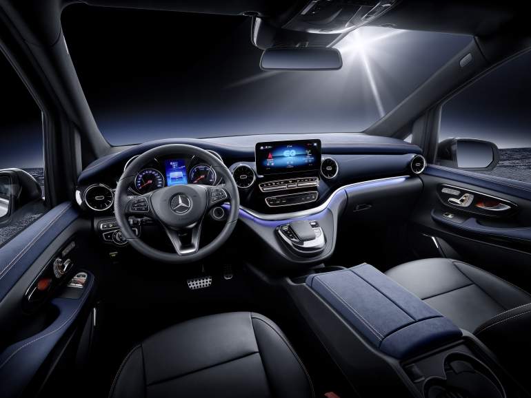 Interior del Detalle del futuro monovolumen eléctrico de Mercedes.