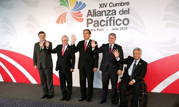 Mandatarios de Mxico Chile Per Colombia y Ecuador posan en la XIV Cumbre Alianza del Pacfico