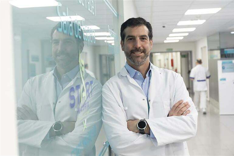 Víctor Moreno en el hospital.