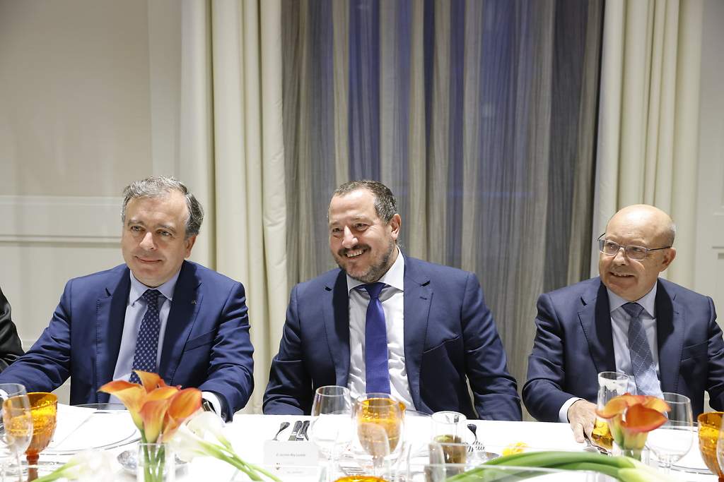 Francisco Botas, consejero delegado de Abanca, Jacinto Rey Laredo, vicepresidente del Grupo SanJosé y David Rodríguez Barcala, consejero de eE