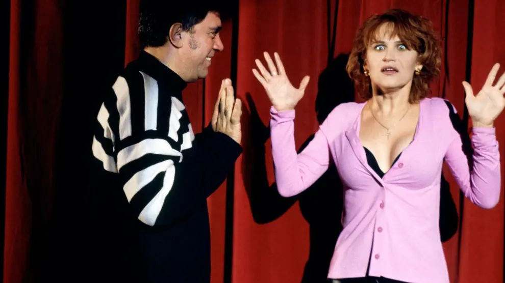 Pedro Almodóvar y Antonia San Juan en el rodaje de Todo sobre mi madre