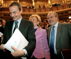 Zapatero con sus vicepresidentes
