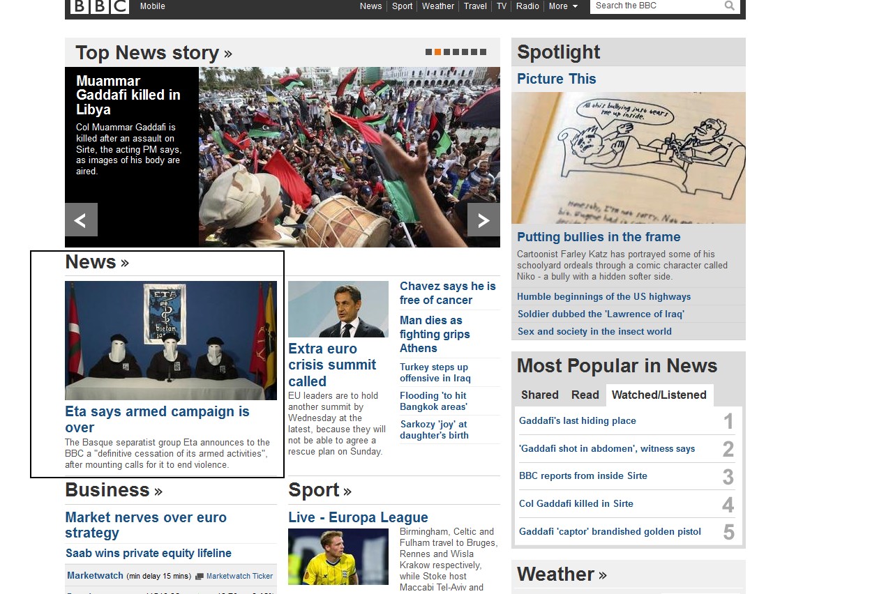 La BBC ha sido el primer medio internacional en dar el comunicado