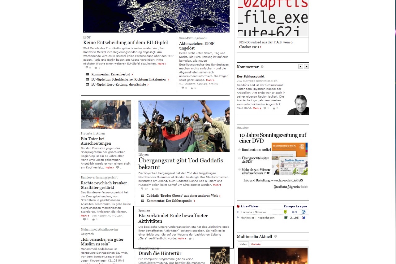 El Frankfurter Allgemeine se hace eco