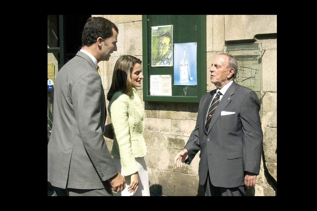 Manuel Fraga junto a los Príncipes de Asturias