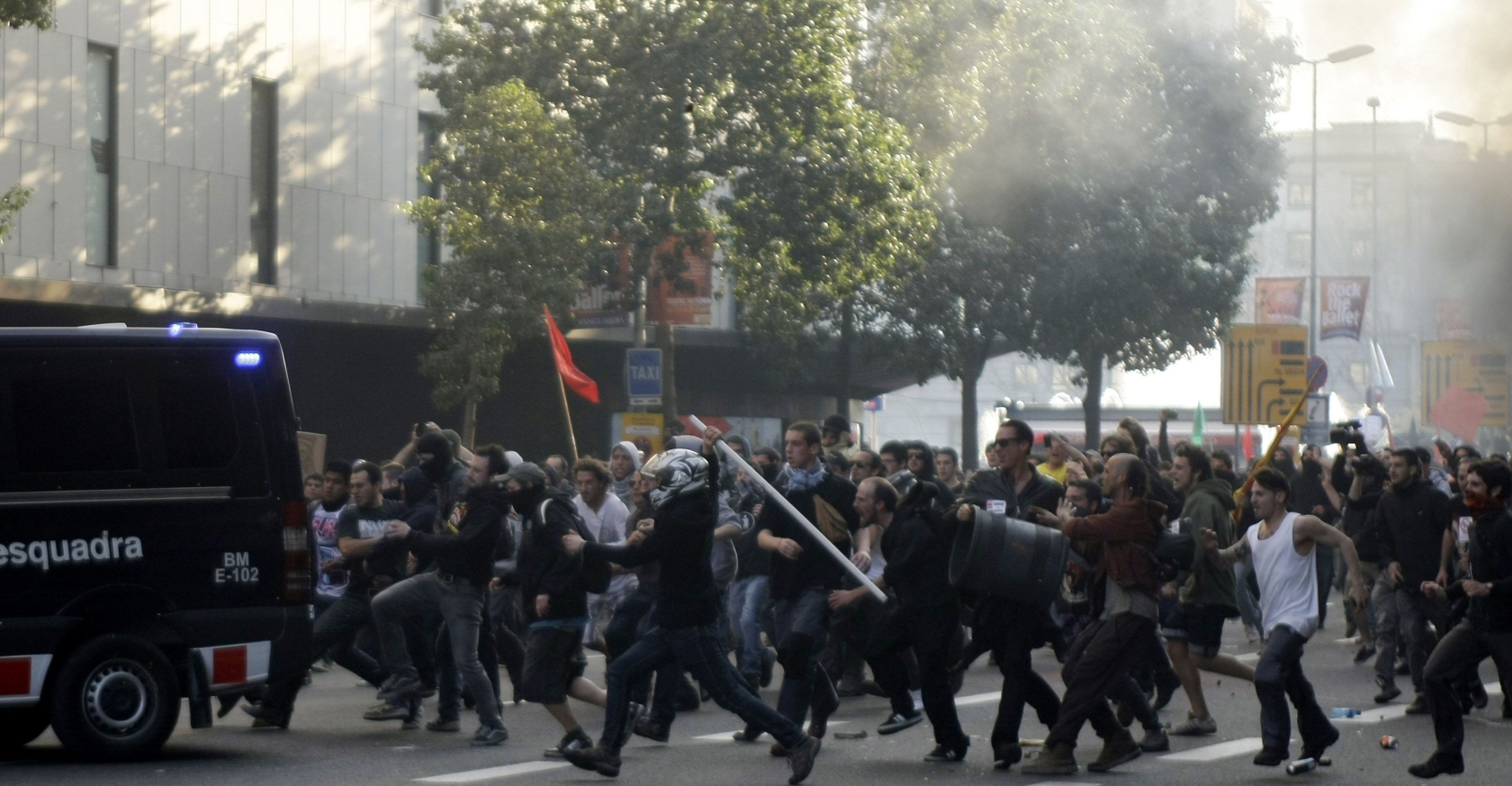 Disturbios en Barcelona