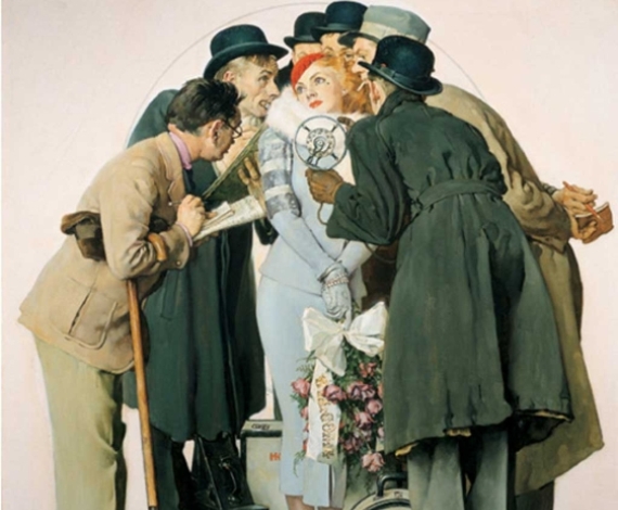 Jean Harlow siendo entrevistada