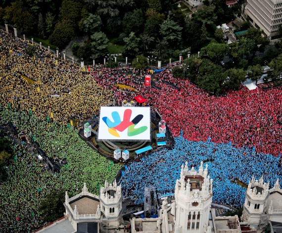 Lleno en la Plaza de Cibeles