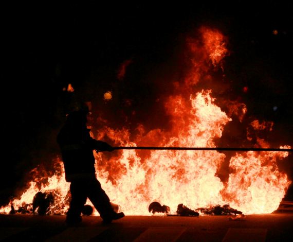 Barricadas en llamas