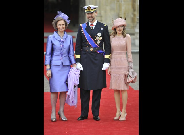 Reina Sofía y los Príncipes de Asturias a la llegada a Westminster