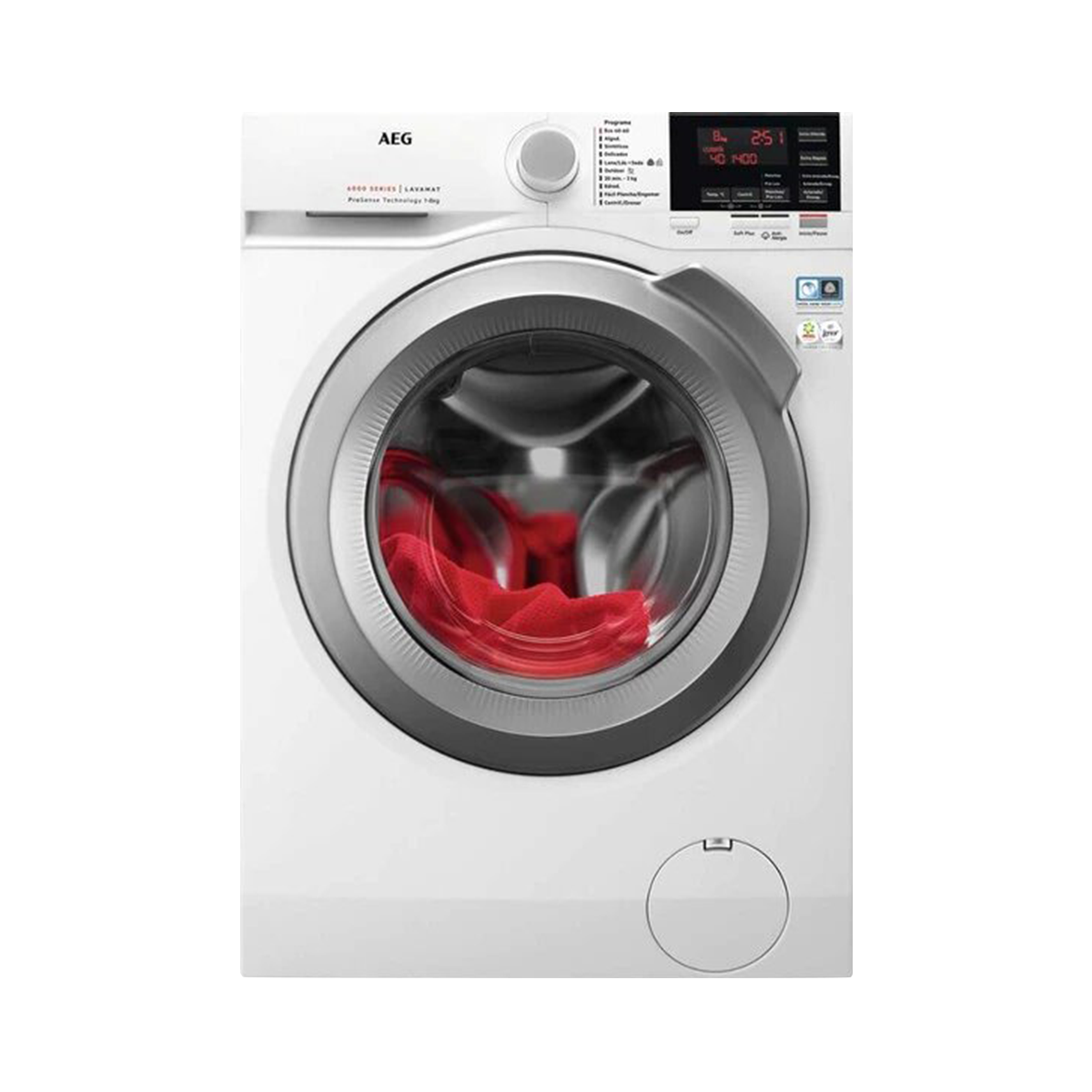 Lavadora carga frontal AEG 8Kg 1.400rpm